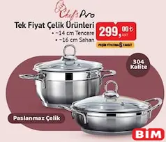 CHEF'S PRO TEK FİYAT ÇELİK ÜRÜNLERİ TENCERE 14 CM / SAHAN 16 CM CHEF'S PRO TEK FİYAT ÇELİK ÜRÜNLERİ TENCERE 14 CM / SAHAN 16 CM